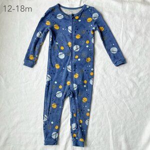 (🎨$3 PLAY) Joe Fresh 12-18 Months Toddler Baby Space Zipper Sleeper Galaxy